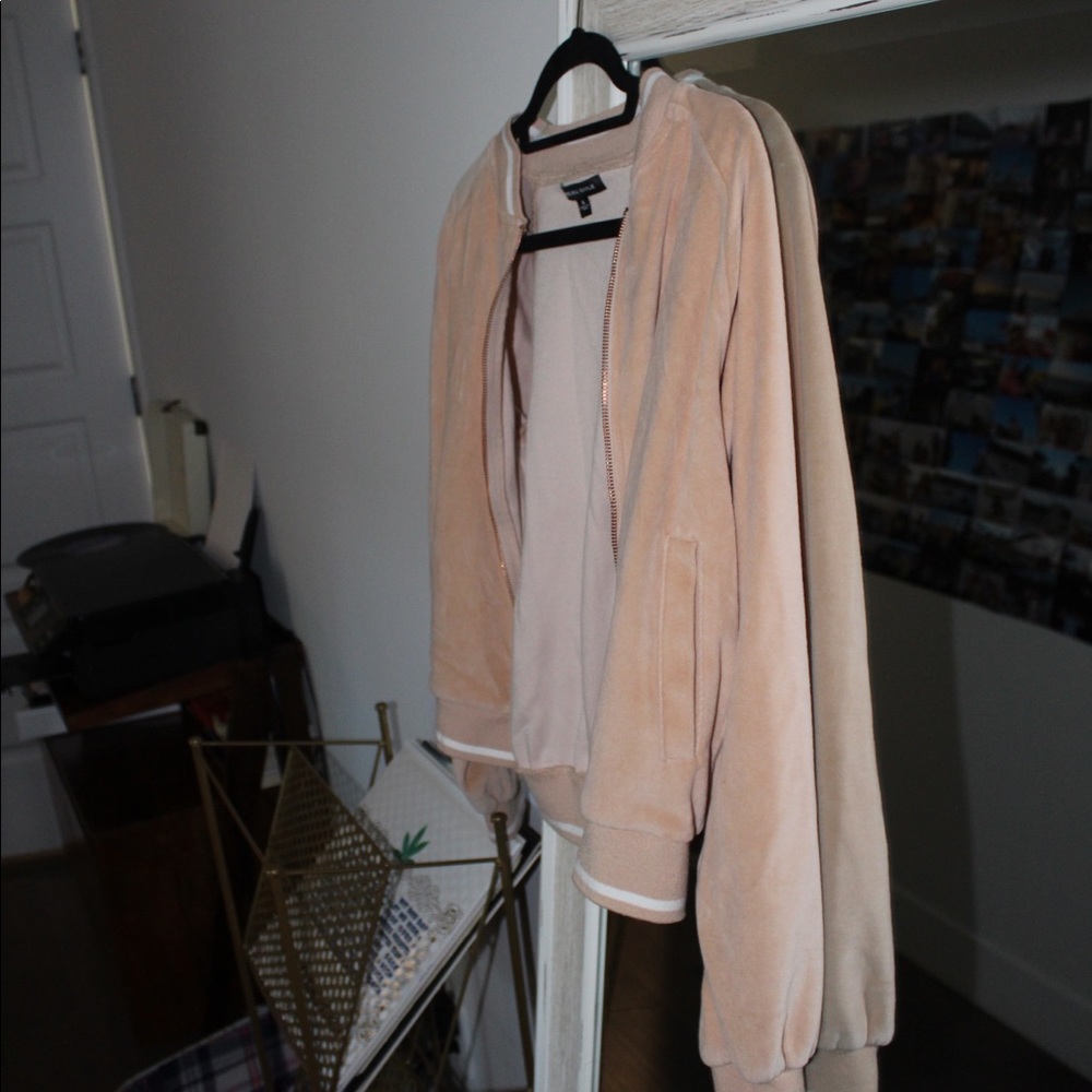 Kendall+Kylie Tan Velvet Jacket